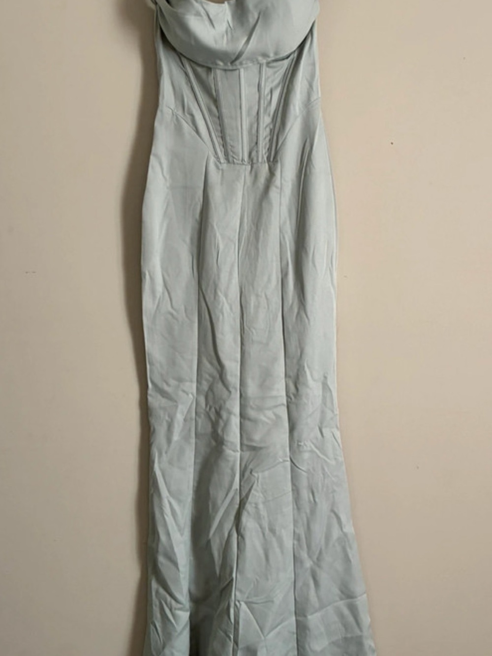 PrettyLittleThing Strapless Corset Maxi Dress in Pale Mint